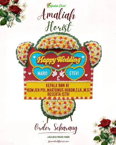 Karangan Papan Bunga Pernikahan peterongan